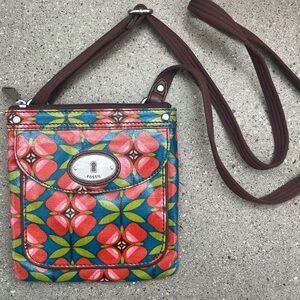 Fossil Key-Per Floral Print Crossbody Bag